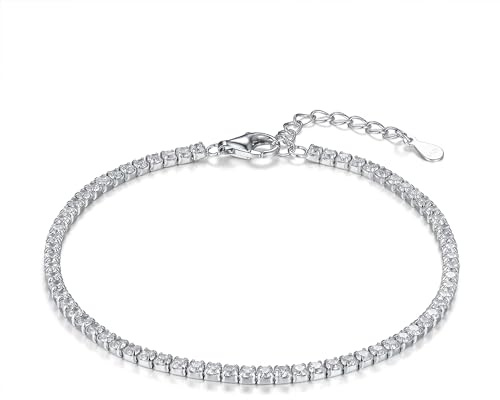 Schöner-SD Pulsera fina de tenis de plata 925 con circonitas, plata, Breite: 2,3 mm