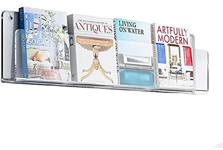 Prospektständer, Organizer, durchsichtiger hängender Zeitungsständer, Wandmontage, 40, 60, 80, 100, 120 cm, Zeitungsständer aus Acryl, Broschürenständer für Badezimmer, Büros, Einkaufszentren, Au