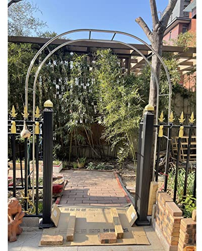 DHGVCED Arco De Jardín De Metal Arco De Rosas De Acero Inoxidable Ancho 120-350cm Fácil De Montar(Size:240 * 240cm(94 * 94in))