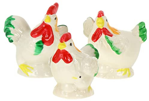 PRETYZOOM 3st Hahn Keramik Ornamente Henne Figur Desktop- Tischdekoration Eleganz Mini-Spielzeug Hühnernestverzierung Tier Terrarium Topfpflanze Schmuckstücke Kind