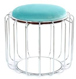 Qiyano Niati Beistelltisch Türkis - Pouf, Sitzmöglichkeit, Ablagefläche, Wendbar, Samt, Holz, Modern, Wohnzimmer, Schlafzimmer, Lounge, Stilvoll