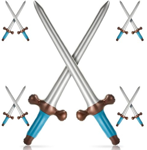 MUYAPAY 10 Pièces Ballon Gonflable épées Gonflables Jouet épée, Couteaux de Gonflables Pirate, Epee Enfant, Deguisement Pirate, Epee Mousse pour La Fête de Cosplay, Halloween, Décorations de Thème