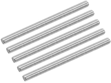 uxcell 5Pcs M6 x 90mm Fully Threaded Rod 304 Stainless Steel Right Hand Threads Bar Studs for Anchors Bolts, Clamps, Hangers and U-Bolts, 1 Thread Pitch
