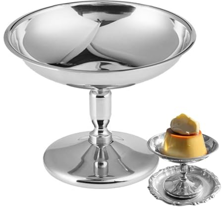Taza de helado de acero inoxidable | Elegantes copas de postre, cuenco de helado funcional | Cuenco para servir helado, cuencos ligeros reutilizables para salsas, recipiente de caramelos, platos de