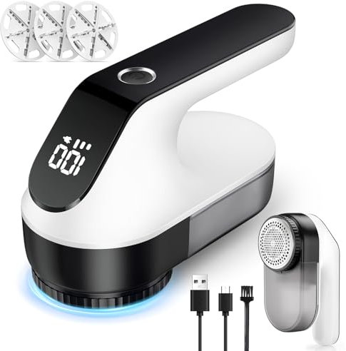 maxtachi Levapelucchi Elettrico Ricaricabile, Togli Pelucchi Elettrico con 3 Velocità Regolabili e Motore Potente, Leva Pelucchi di 6 Lame, Rimuovi Pelucchi Adatto Maglioni Cappotti Coperte