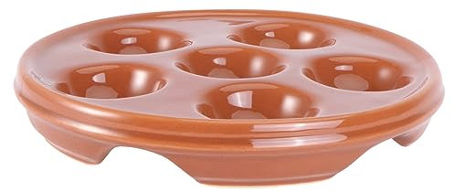 FUNOMOCYA Plato Para Escargot Cerámico Resistente Para Horno Con Compartimentos Para Caracoles y Conchas Uso Práctico Para Cocina y Servicio