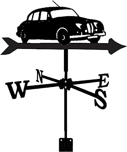 Bousige Banderuola in Metallo, Weathervane Weather Vane Retro in Metallo con anemometro for indicatore di direzione del Vento for Esterni Roof Garden Mount Yard Decor Belle Decorazioni Segnavento,