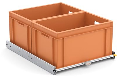 Tinobu Heckauszug Eurobox 80x60 - Eurobox-Auszug für Camper und Wohnmobil, für Eurobox 60x40 auch 30x40, Schwerlastschienen mit Verriegelung