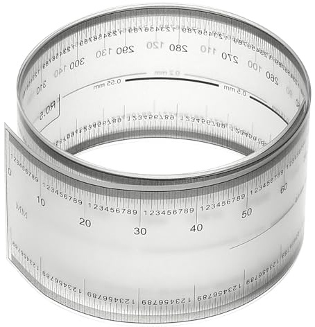 PATIKIL Regla Flexible de Película 40cm Escala 0.1mm Regla Plegable Suave | 1 Unidad, Plástico PET Transparente, con Ángulo R y Líneas de Ancho, para Fábrica, Translúcida