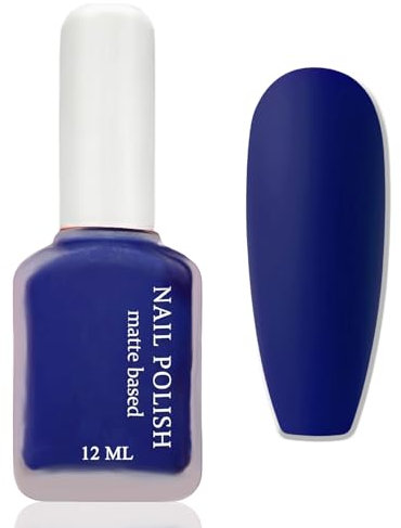 Nagellack Matt, 12 Ml Blue Nagellack Schnelltrocknend, hoch pigmentiert Nagelack Blau, Matte Nail Polish Ohne UV Lampe, Wasserdicht Regulärer Nagelack Für Frauen DIY Nail Art Zu Hause