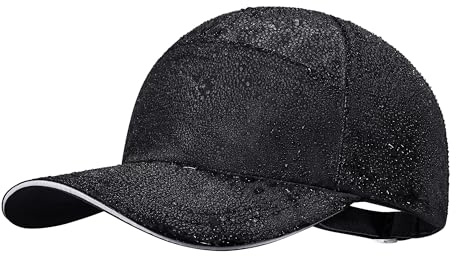 PivotWing Cappello Uomo Donna Impermeabile Berretto Cappellino Uomo con Visiera Upf50+ Cappello Pioggia Running Trekking Baseball Uomo Donna Cappelli Cappellini Anti UV Regolabile, Nero One Size