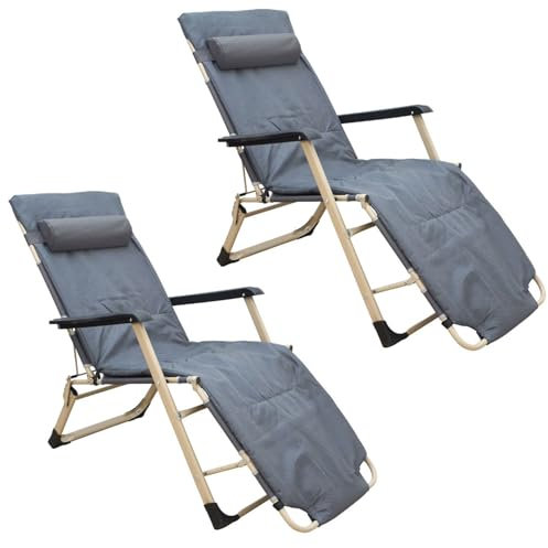 AMANKA 2er Set: 178x65 Relaxliege Garten Liegestuhl Klappbar - Gartenstuhl mit Liegefunktion - Sonnenliege Faltbar - Campingliege Leicht - Gartenliege Wetterfest Strandliege Relaxsessel Outdoor Liege