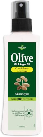 Herbolive Après-shampoing sans rinçage en spray, huile d'olive et huile d'argan