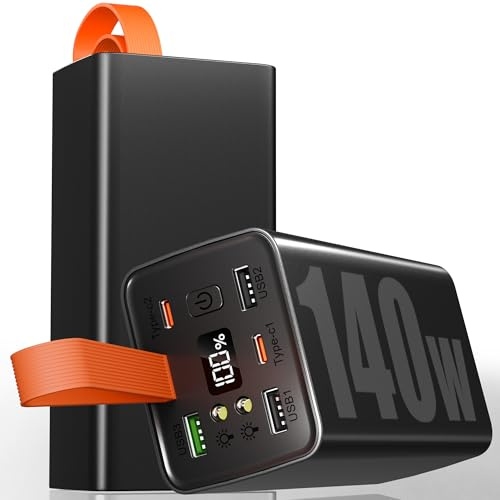 140W Laptop Power Bank, 70000mAh Powerbank USB-C Input&Output,USB-C PD 3.0 Input/Output, Digitaldisplay, kompatibel mit iPhone 16/15 Pro Max, Galaxy S24 Ultra, MacBook Pro, Dell und mehr