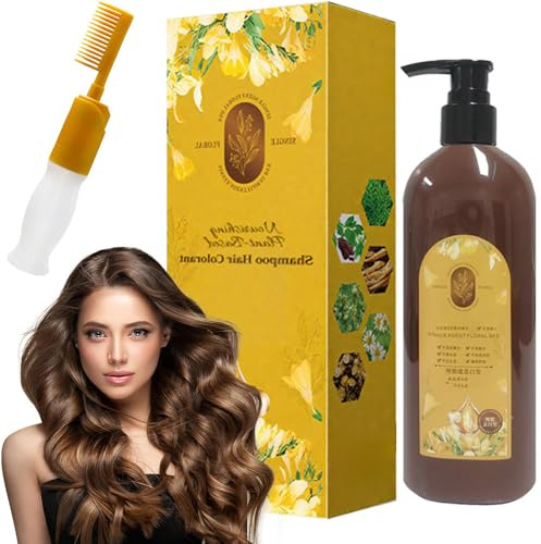 Nourishing Haarfarbe auf Pflanzenbasis Haartönung Braun, 2025 Neu Black Hair Dye Shampoo mit Nährenden Fruchtölen Nourishing Herbal Hair Dye (Braun)