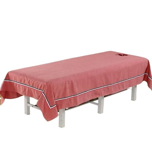 5 st solitt tjockt bomulls skönhetssalong sänglakan madrassöverdrag spa massagebord överkast mjukt med/inget hål (01, 120 x 230 cm med hål)