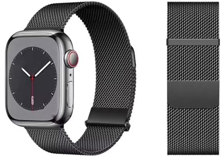 Double Magnétique Métal Watch Bracelet Compatible avec Apple Watch 38mm 40mm 41mm 42mm 44mm 45mm 46mm 49mm Montre compatible avec iWatch Serie 11 10 9 8 7 6 5 4 3 2 1