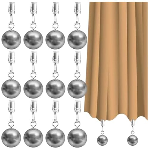 CashMuch Hvy Duty - Confezione da 12 pesi per tende in acciaio inox, per tende, tablet, bandiere e coperte, peso 116,2 g, colore: argento