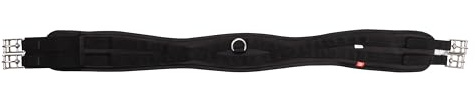 Imperial Riding Springgurt IRH Cross Wave, Stollengurt mit Memory Foam Polsterung und D-Ring, Schwarz, 135cm