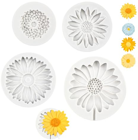 Moule Silicone Bougie, 4 pièces Moule Silicone Fleur, Moule Bougie Silicone, Moule Bougie Fleur, Moule Fle ur Bougie, pour Bougies, Moules pour Fabrication De Bougies Et Savon, Moules À Fondantc