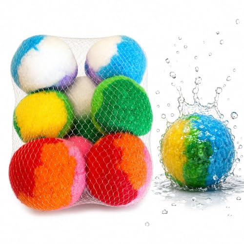 Palle d'Acqua Riutilizzabili, 9 Pezzi da 8 cm, Multicolore, Morbide e Assorbenti, per Giardino, Piscina ed Estate