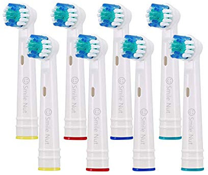 Smile Nut Replacement Toothbrush Heads; Compatible with Oral-B and Braun Electric Toothbrush Handles – 8 Pack - Affordable Replacements for Daily Use
