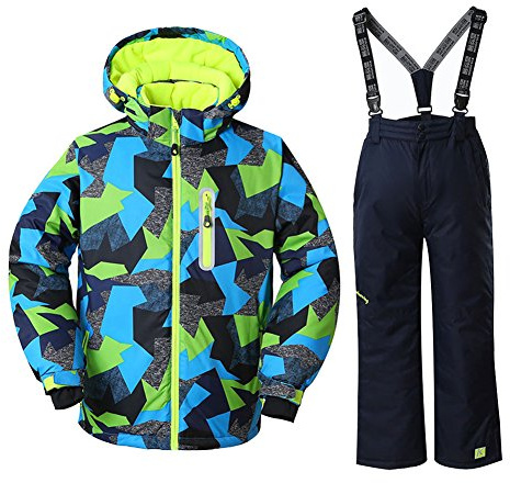 Boys Ski Jacket Snow Jacket Pants Suits Windproof Waterproof Winter Coats 25BK,8