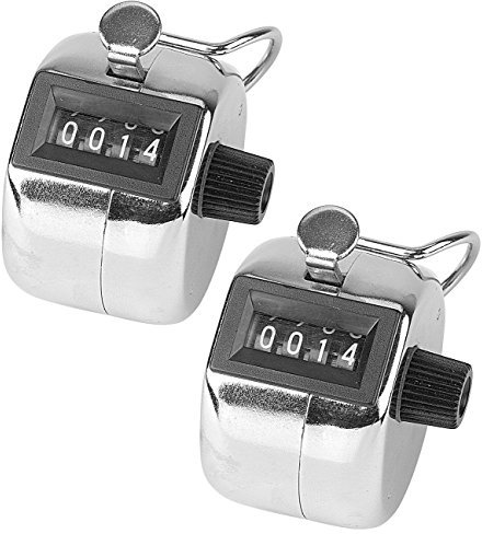 infactory Personenzähler: Handzähler aus Metall, 2er-Pack (Klickzähler, Personenzähler Klicker)