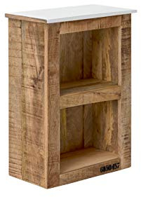Woodkings® Bad Hängeschrank Pune Holz Natur weiß rustikal massiv Badmöbel Regal Badezimmer Badezimmerschrank Wandschrank Wandregal