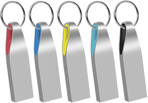 USB Stick 32GB 5 Stück Metall Speicherstick USB 2.0 mit Schlüsselring Mehrfarbig