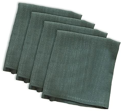 EXQULEG Servietten, Stoffservietten Leinen, Leinenservietten | 4/6 Stück im Set | 30 x 40 cm Die Leinenservietten sind strapazierfähig, saugstark und schmutzabweisend (Dunkelgrün,Servietten 6er Set)