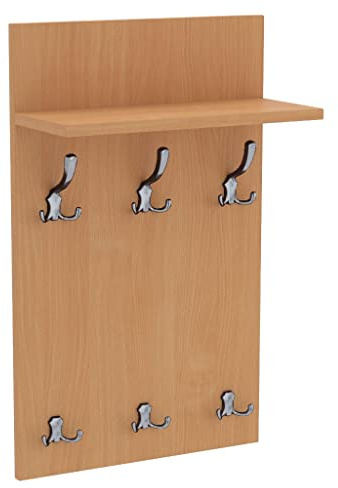 AKKE Garderobenpaneel Wandgarderobe Mit Ablage Wandpaneel Garderobe PVC Medi 70x40 cm CHROM | BAYERISCHE BUCHE