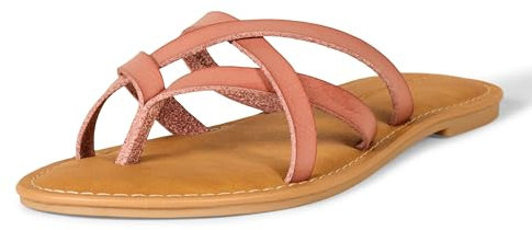 Amazon Essentials Sandalo Slide Basso con Cinturino Donna, Rosato Opaco, 39 EU