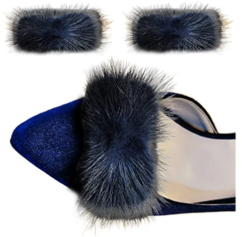 Tsangbaby Schuhclips aus Nerzfell, Plüschstreifen, Haarballen, Schuhanhänger für Damen, Lederschuhe, Kinder, Mantel, Tasche, Dekoration