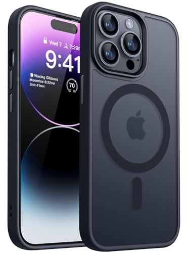 CANSHN Magnetisch für iPhone 14 Pro Hülle für MagSafe [TOP Magnetische Adsorption] [Militärschutz] Schutzhülle Samtige Touch Matt Anti-Kratzen Handyhülle iPhone 14 Pro Case, Schwarz
