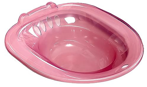 Sitzbad für Toilettensitz, Hämorrhoiden-Pflegebecken nach der Geburt, Sitzbadewanne, passend für die meisten Toilettenformen, zum Einweichen des Perineums konzipiert, Blau, 35 x 35 cm (Rosa 35 x