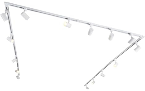 Qazqa Modern Schienensystem Lampen Komplettset, Schienenbeleuchtung, Deckenstrahler, Deckenspot - Iconic Jeana - Weiß, 15-flammig, 765cm, Ideal als Flur, Küche lampe, Schlafzimmerlampe