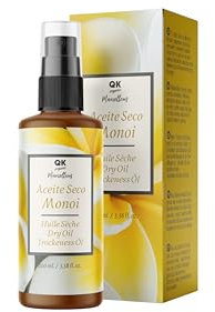 QKnatur - Olio secco al monoi. Idratazione e nutrizione per pelle e capelli. Ad Assorbimento Rapido - 100 ml. Olio per Massaggio, Viso, Corpo, Capelli.