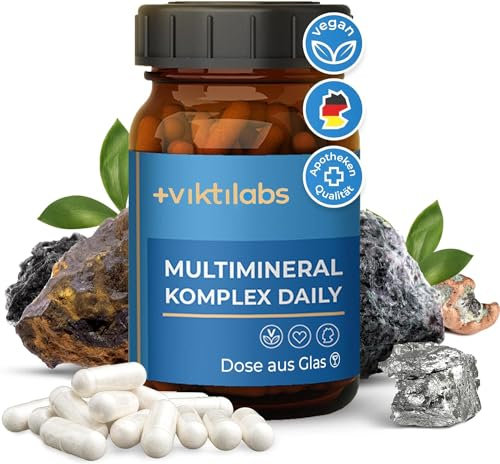 Viktilabs© Multimineral Komplex Daily - Vegan | Hochdosiert mit Magnesium, Silizium, Zink, Eisen, Bor, Kupfer, Mangan, Chrom, Selen, Jod | Laborgeprüft | Ohne Zusätze (3er Pack)