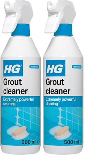 HG Grout Cleaner, Ready-To-Use Tile Grouting Cleaning Spray, Removes Stubborn Dirt, Marks & Stains Between Tiled Walls & Floors - 500ml Spray (591050106) (Pack of 2)