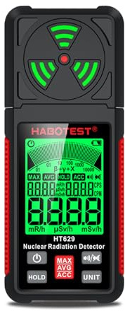 HT629 Kernstrahlungsdetektor Geigerzähler Röntgen-Y-Strahlen-β-Strahlendetektor LCD-Display Marmor-Radioaktivitätstester Persönliches Dosimeter