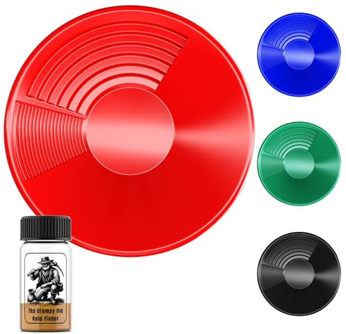 The Grumpy Old Gold Finder Gold Pan, 380mm Extra Large Dual Riffle For Gold Panning, Washing, Sieveing Or For Use With Gold Panning kit Multiple Colours Available (Red)