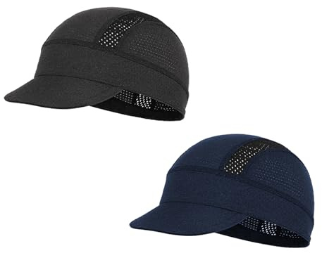 Faxianther 2 Stück Unterziehmütze Fahrrad Cap Sommer Fahrradhelm mit Schirm Radmütze Atmungsaktive Schnelltrockned Bandana Cap Kopftuch Sonnenschutz Laufmütze Bikertuch Radsport Mützen