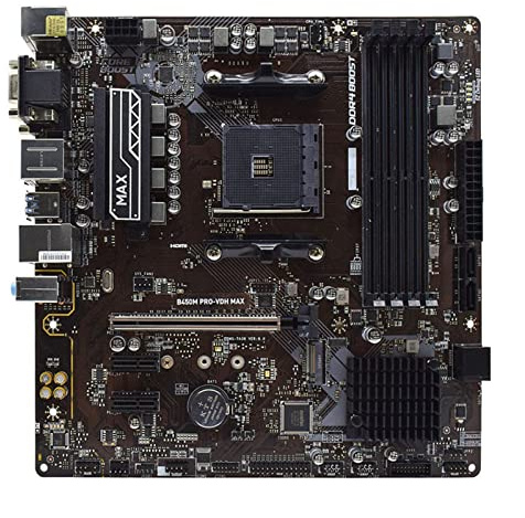 XYYZXKL Cartes mères d'ordinateur Fit for MSI B450M Pro-VDH Max AMD B450 Prise de la Carte mère AM4 DDR4 for Ryzen 2e Et 3ème GEN CPUs PCI-E 3.0 USB3.1 Micro ATX Placa-mãe