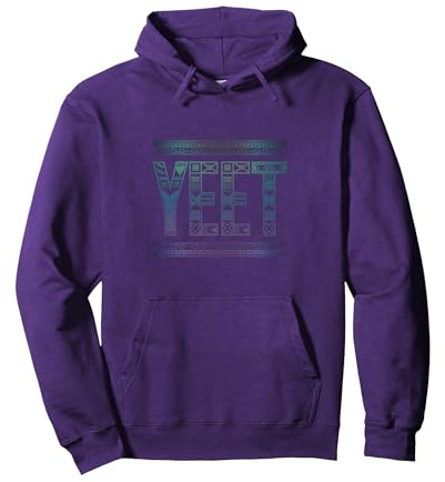 Classic Yeet Expression Design with Retro Twist Pullover Hoodie, Adult Unisex, Purple, XX-Large