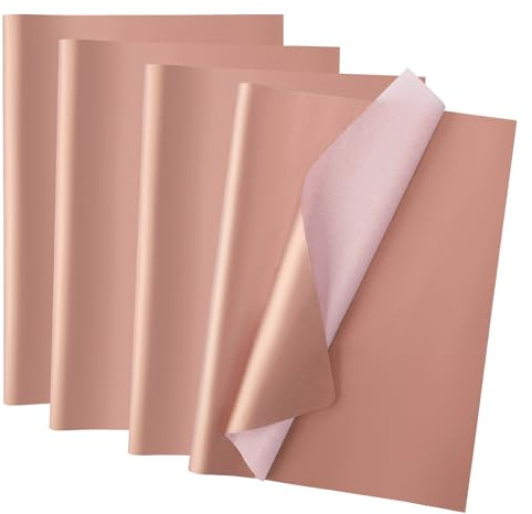 EUSOAR Seidenpapier Rose Gold - 200 Blatt Geschenk Papier zum Gift Wrapping - 50x35cm Roségold Tissue Paper for Gift Bags - Packpapier Blumenpapier für Party Geburtstag Hochzeitsgeschenke