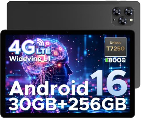 DOOGEE TAB G6 Tablets Android 16, 4G LTE 90Hz Tablet 11 Pollici, 30GB RAM+256GB ROM/TF 2TB, Octa-Core PC con sim, 8000mAh/Gemini AI/Widevine L1/13MP+5MP/OTG/BT5/FACE ID/Doppi altoparlanti/3.5mm Jack