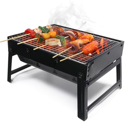 Carbone a griglia Portatile, griglia Barbecue Pieghevole con Piastra di Carbonio, Perfetta per Barbecue all'aperto, Campeggio, Viaggi, Picnic, Beach Party Mini Carbone