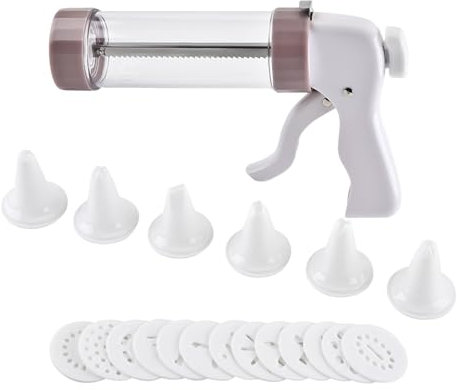 Prensa de galletas, para hacer pasteles, herramienta multifuncional para postres con 13 discos y 6 puntas de tubería para decoración de pasteles de Navidad y hogar