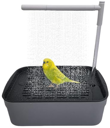 Hemousy Vogeldusche - Automatische Vogelbadewanne Für Wellensittiche - Ruhiges Badezubehör Station Für Finken Nymphensittiche Graupapageien